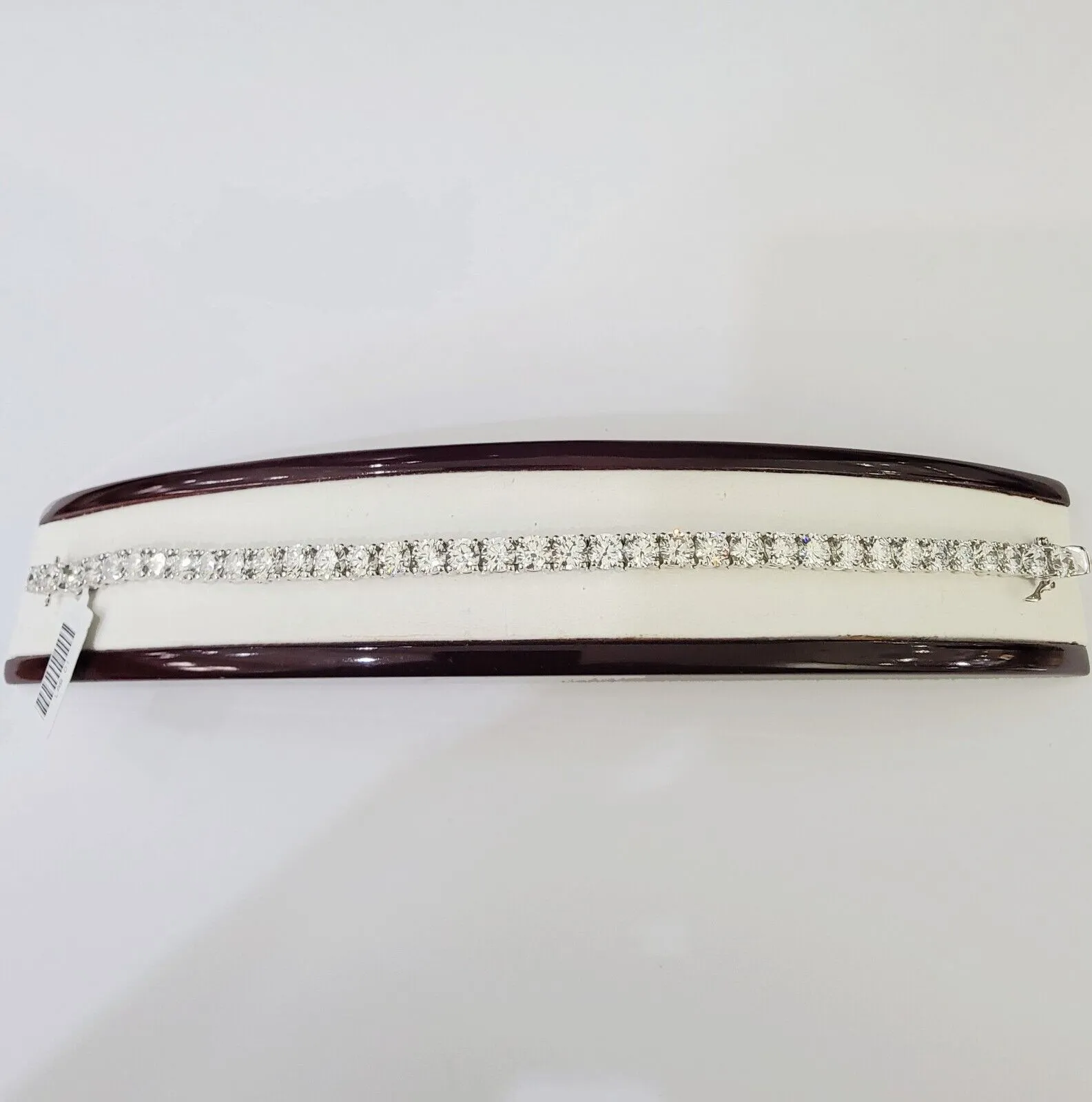 14k White Gold Tennis Bracelet Lab Created Diamond 18.00Ct Box Clasp Real Women