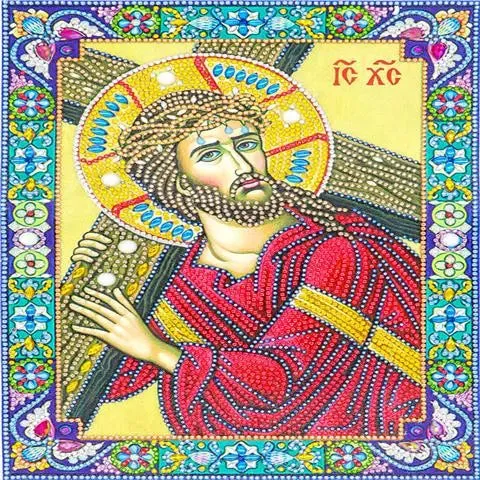 5D Diamond Paiting DIY Jesus Cross Wall Decor Religious Figures Church Utensils Rhinestone Catholic Mary Statue Ortho