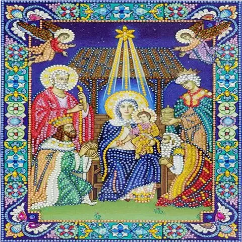 5D Diamond Paiting DIY Jesus Cross Wall Decor Religious Figures Church Utensils Rhinestone Catholic Mary Statue Ortho