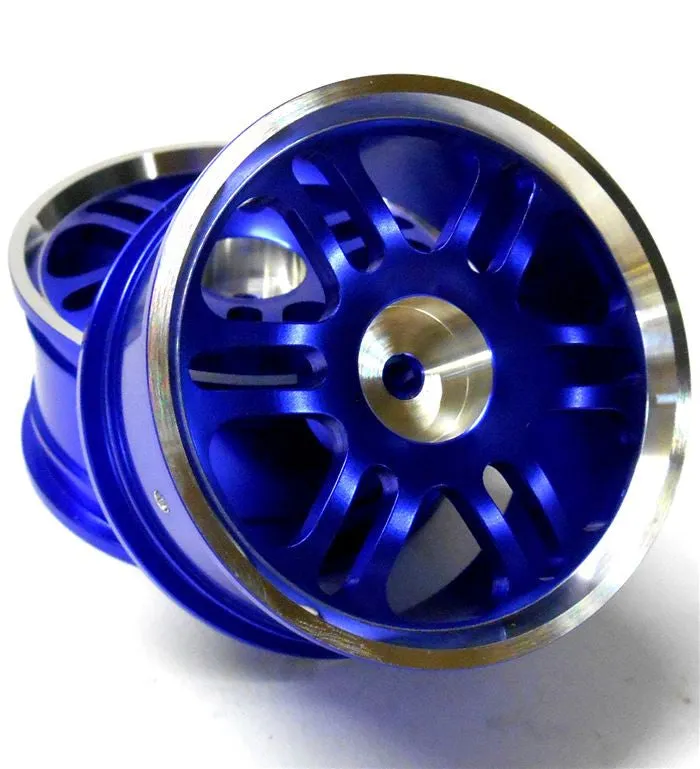 8116B1 1/10 Scale RC Car On Road Touring Wheel Rim Alloy Blue 6 Twin Spoke x 2