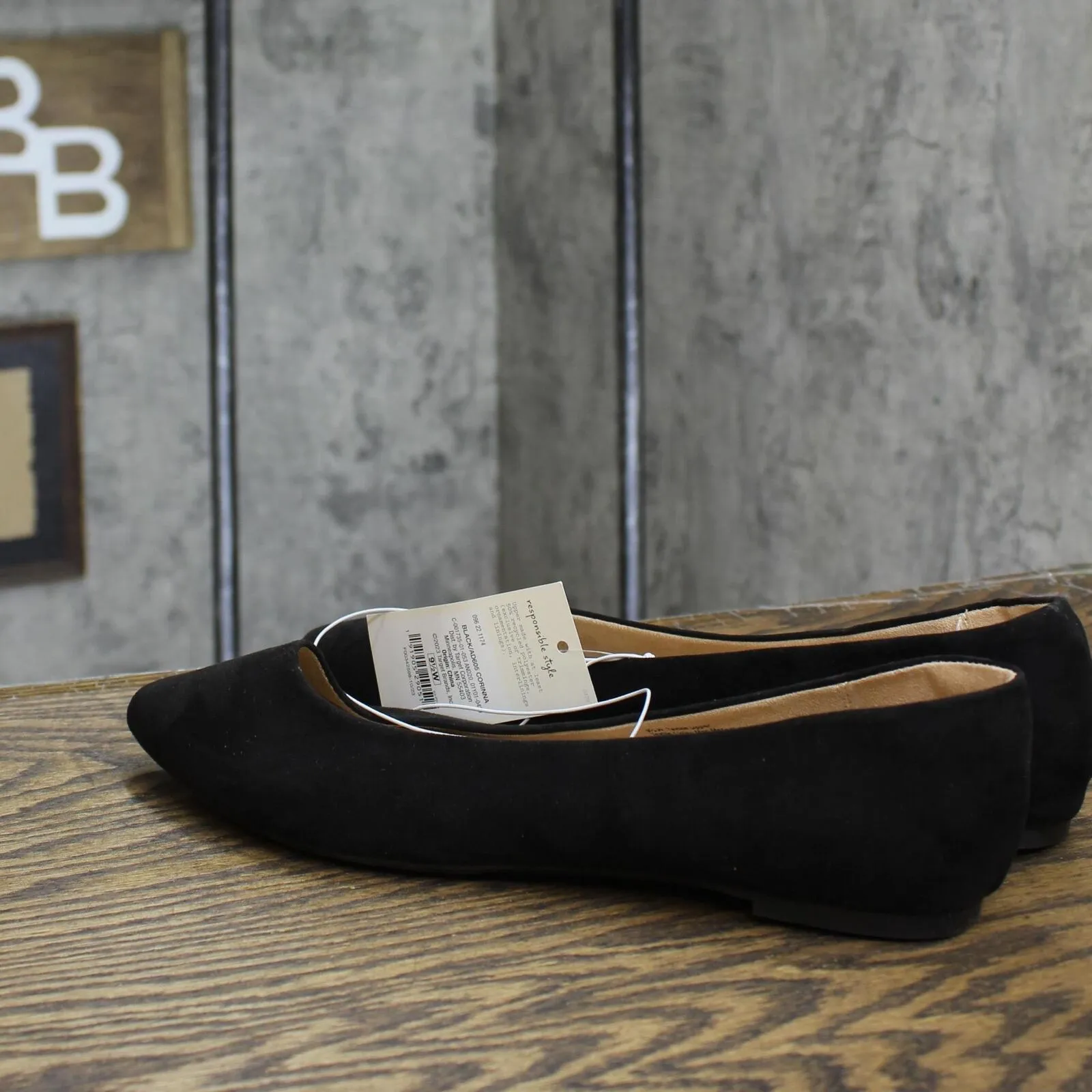 A New Day Corinna Wide Width Ballet Flats with Memory Foam Insole Black 9.5W