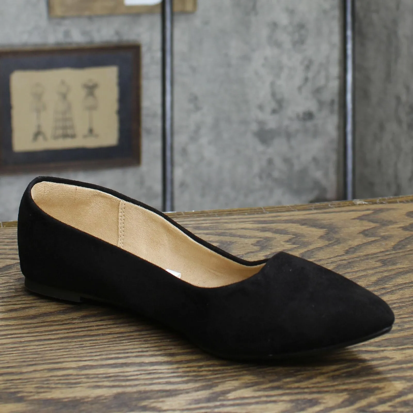 A New Day Women's Corinna Pointed Toe Ballet Flats Black 7