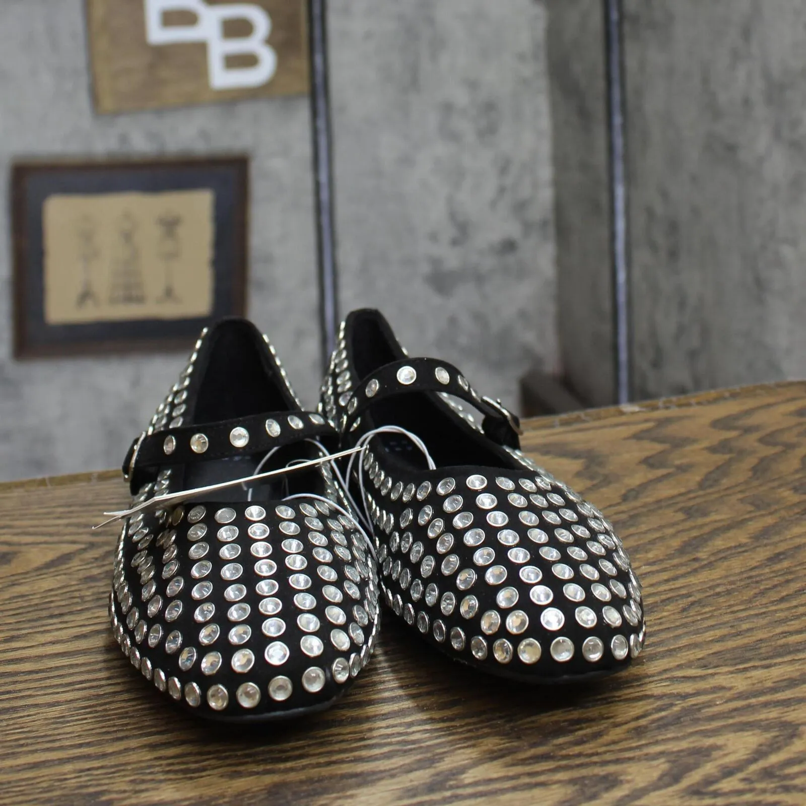 A New Day Womens Issa Rhinestone Mary Jane Ballet Flats 90870756 Black 10M