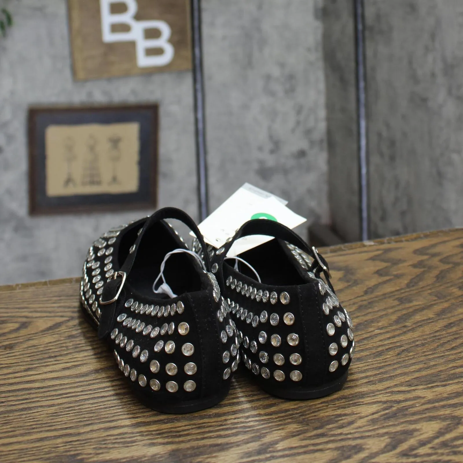 A New Day Womens Issa Rhinestone Mary Jane Ballet Flats 90870756 Black 10M