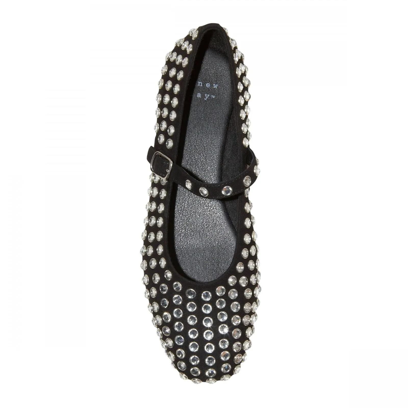 A New Day Womens Issa Rhinestone Mary Jane Ballet Flats 90870756 Black 9M