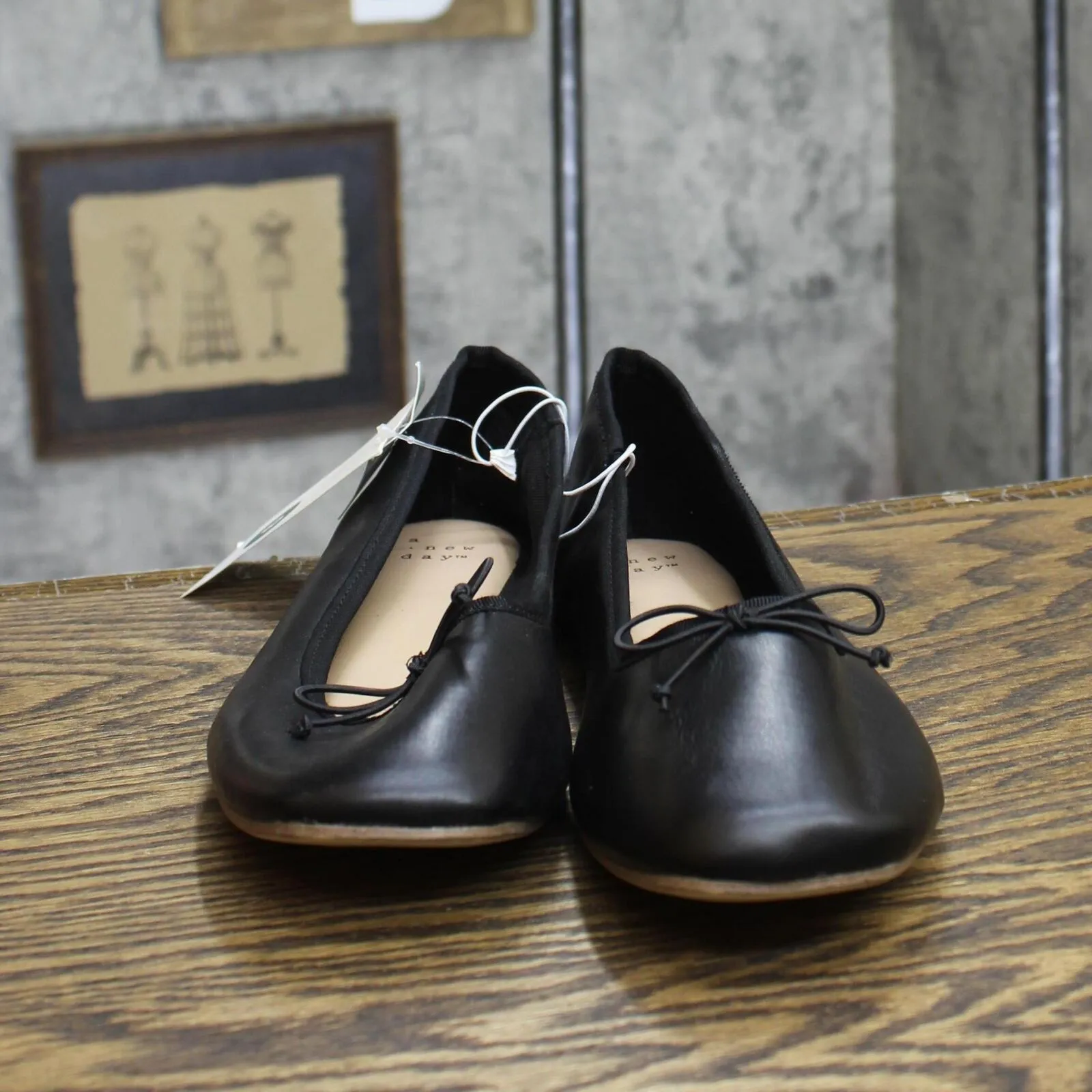 A New Day Women's Jackie Ballet Flats with Memory Foam Insole 85211195 Black 9M