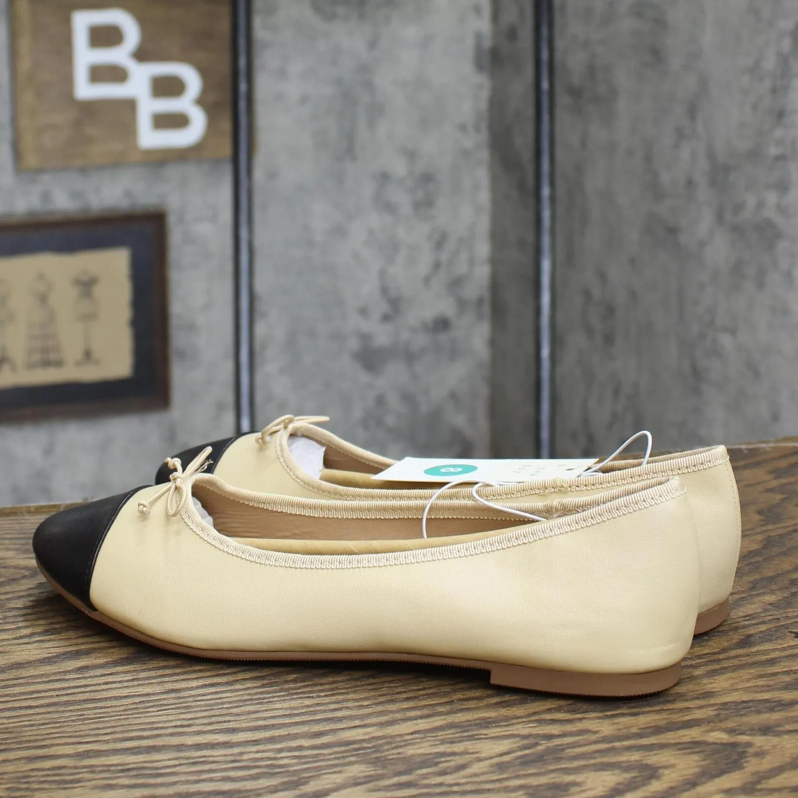 A New Day Women's Janie Ballet Flats with Memory Foam Insole Beige Brown 8M