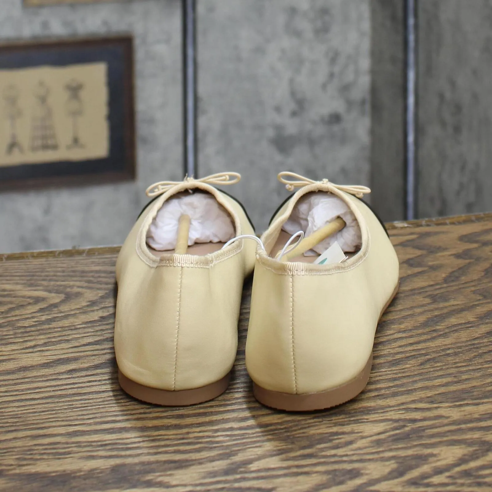 A New Day Women's Janie Ballet Flats with Memory Foam Insole Beige Brown 8M