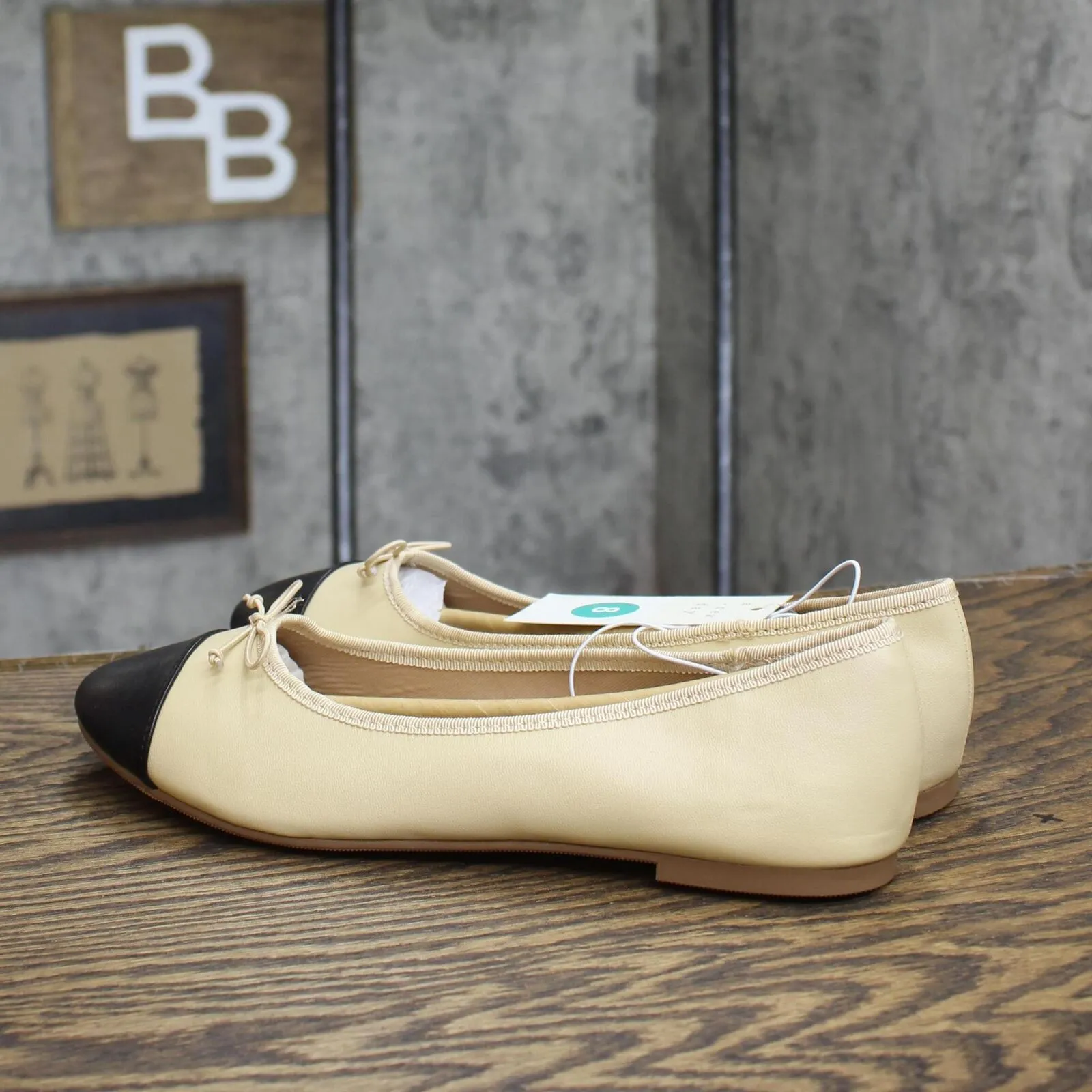 A New Day Women's Janie Ballet Flats with Memory Foam Insole Beige Brown 8M
