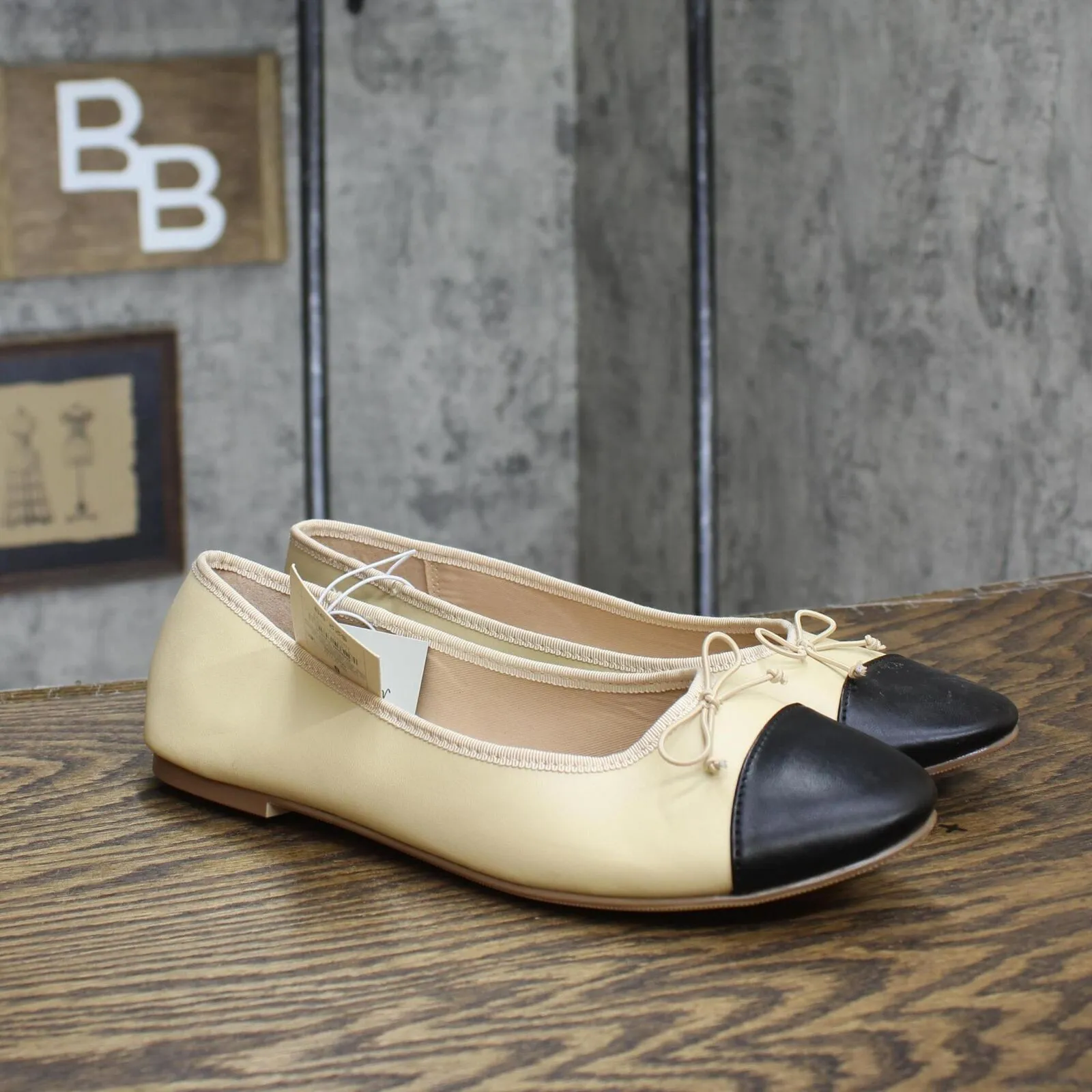 A New Day Women's Janie Ballet Flats with Memory Foam Insole Beige Brown 9M