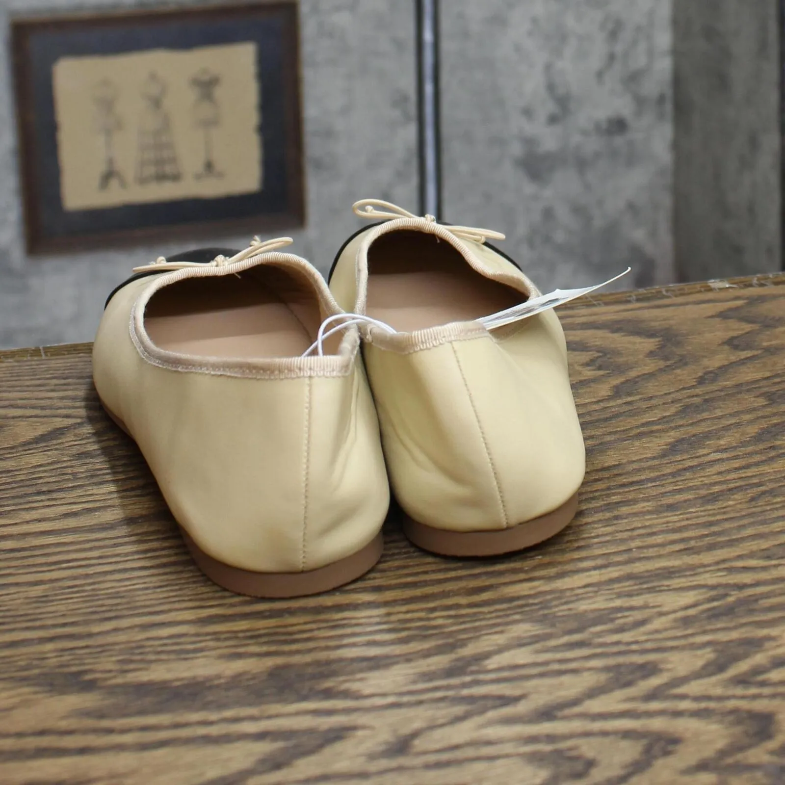 A New Day Women's Janie Ballet Flats with Memory Foam Insole Beige Brown 9M