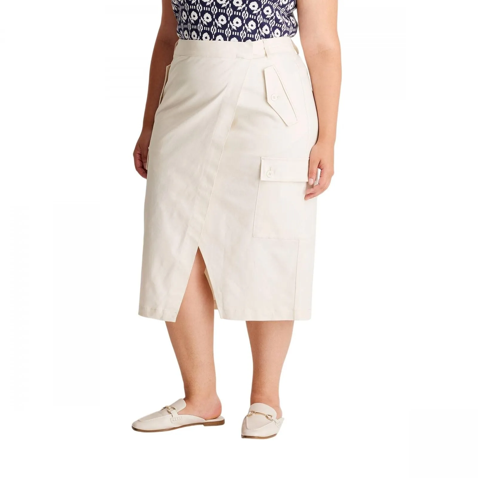 A New Day Womens Sandy Mule Flats with Memory Foam Insole Off White 8.5M