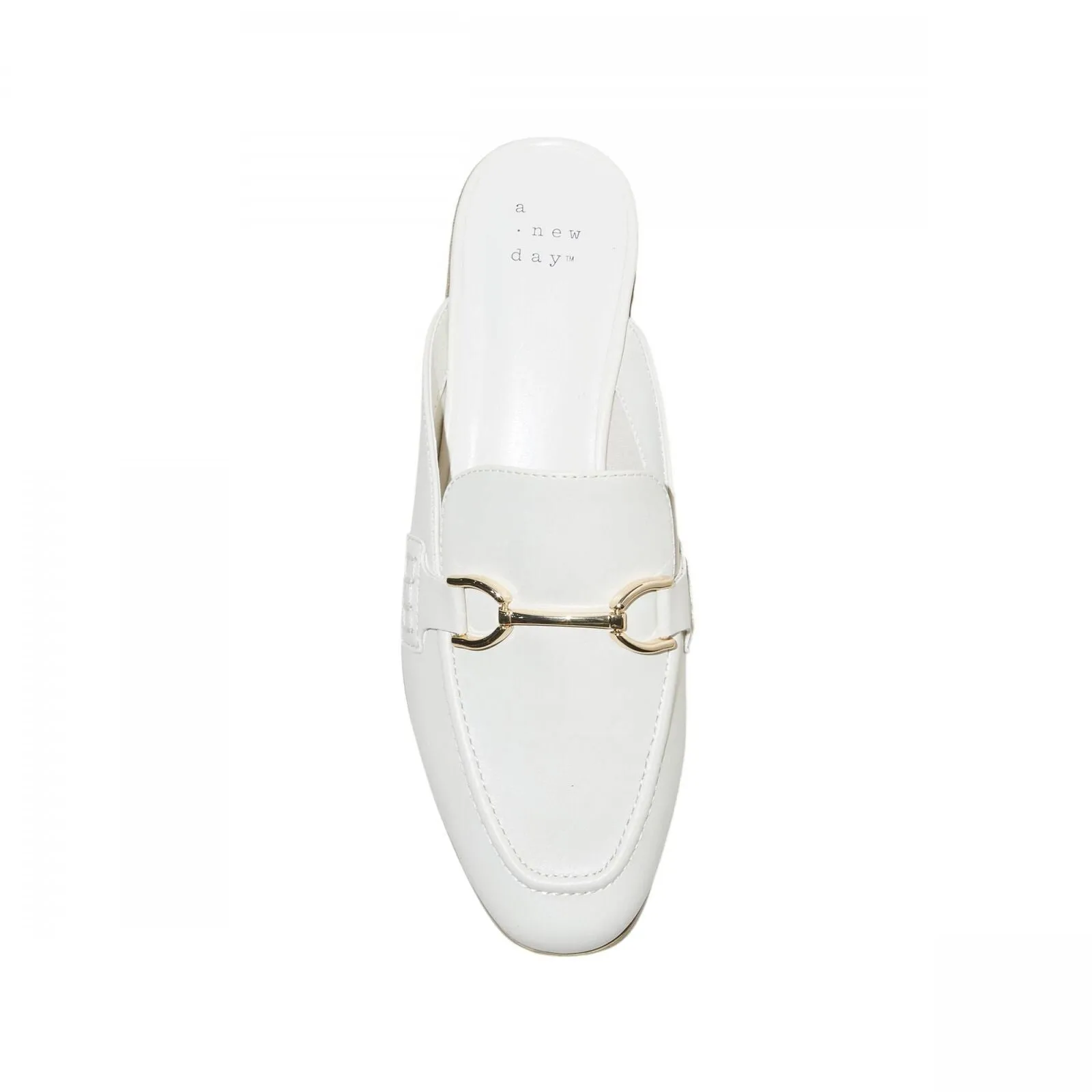 A New Day Womens Sandy Mule Flats with Memory Foam Insole Off White 8.5M