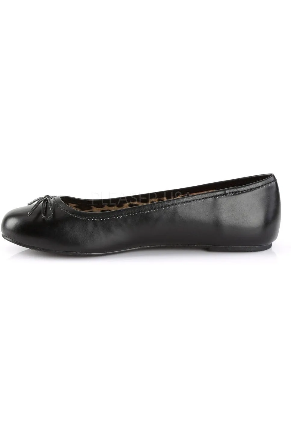 ANNA-01 Flat | Black Faux Leather