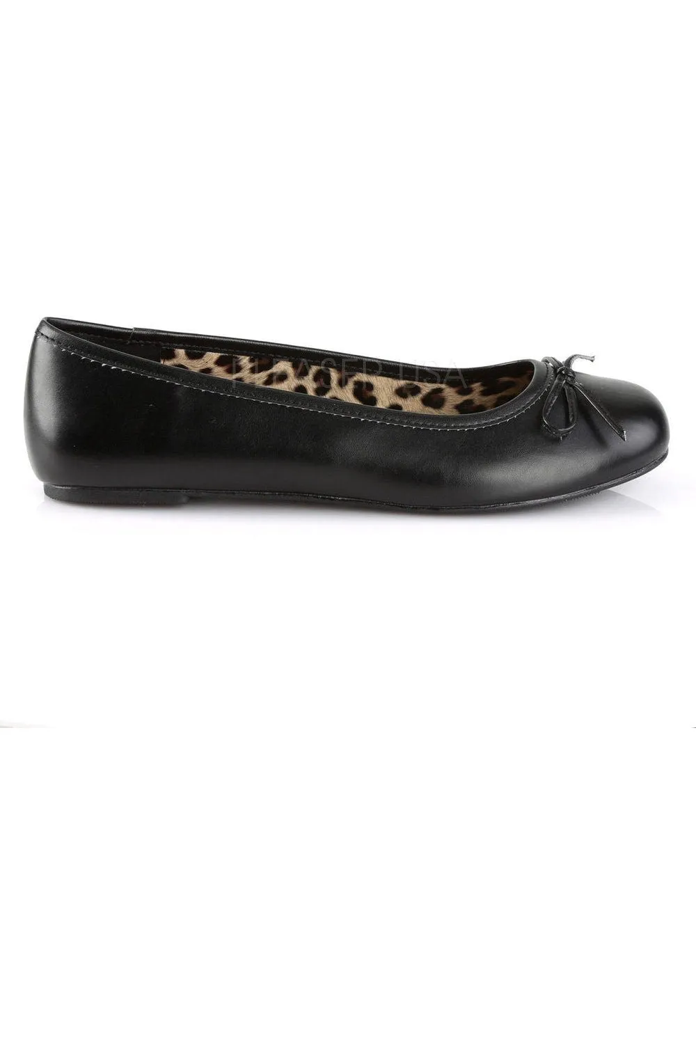 ANNA-01 Flat | Black Faux Leather