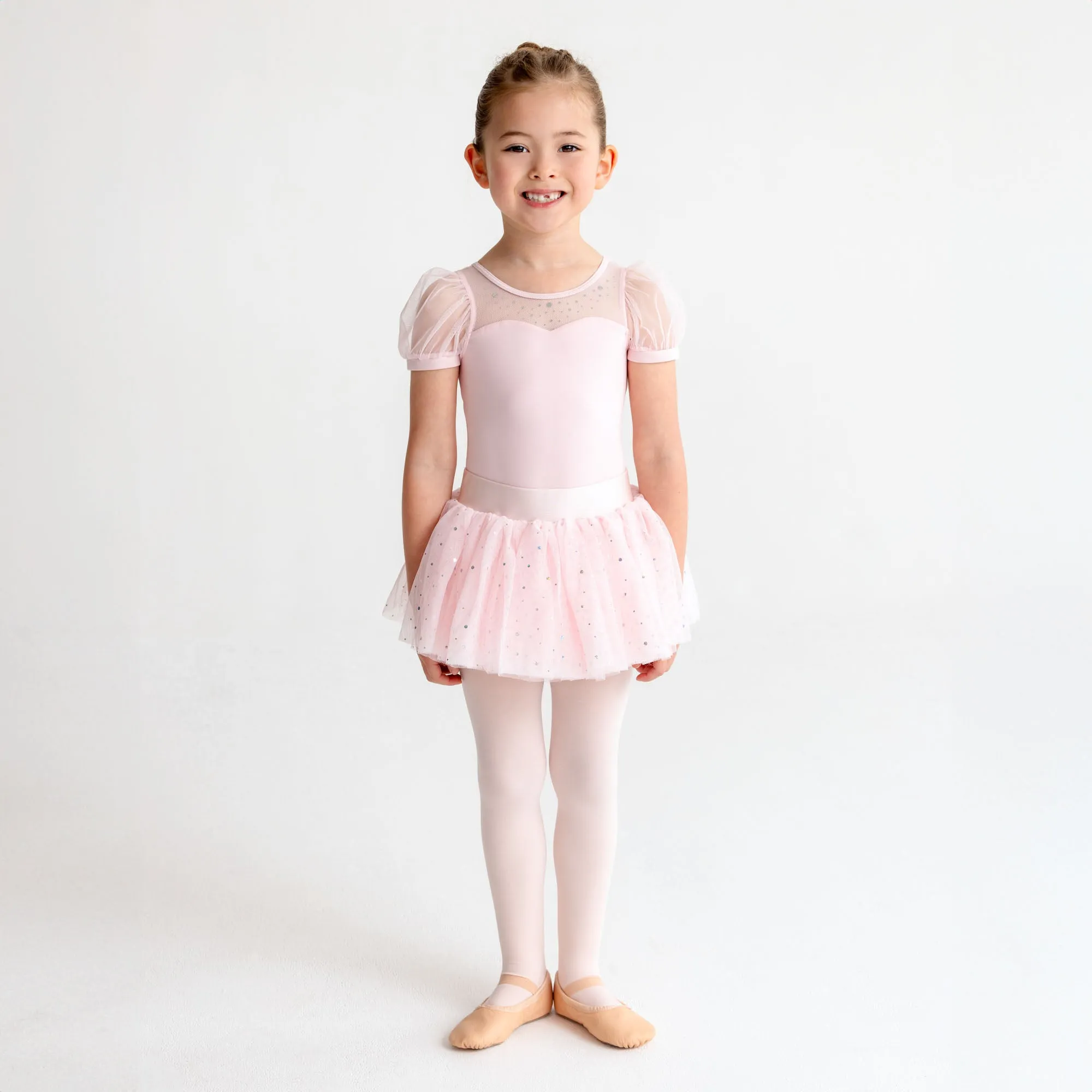 Audrey: Puff Sleeve Leotard with Sequin Collar