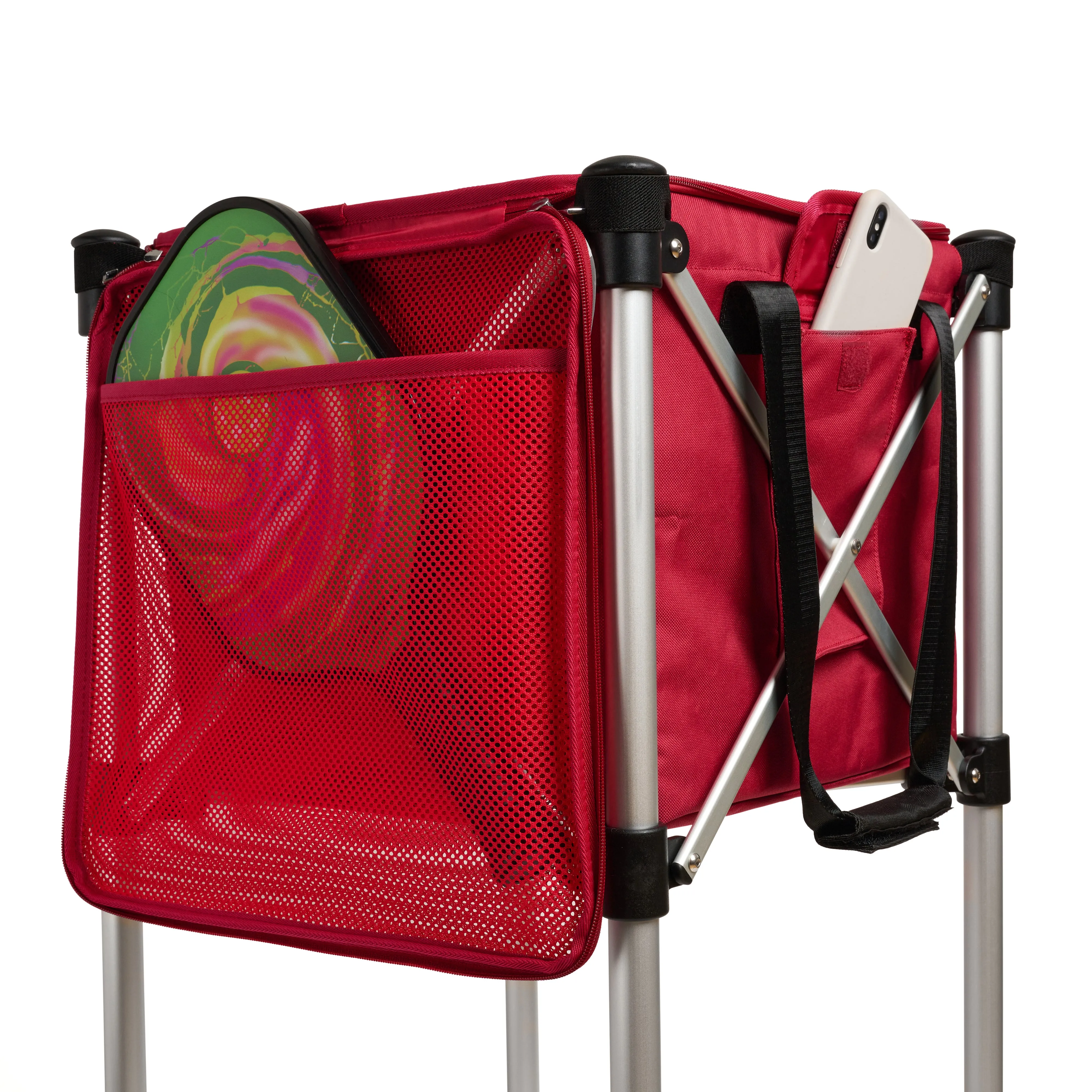 Ball Tote - Red Replacement Bag for Tennis and Pickleball Pro Teaching Cart