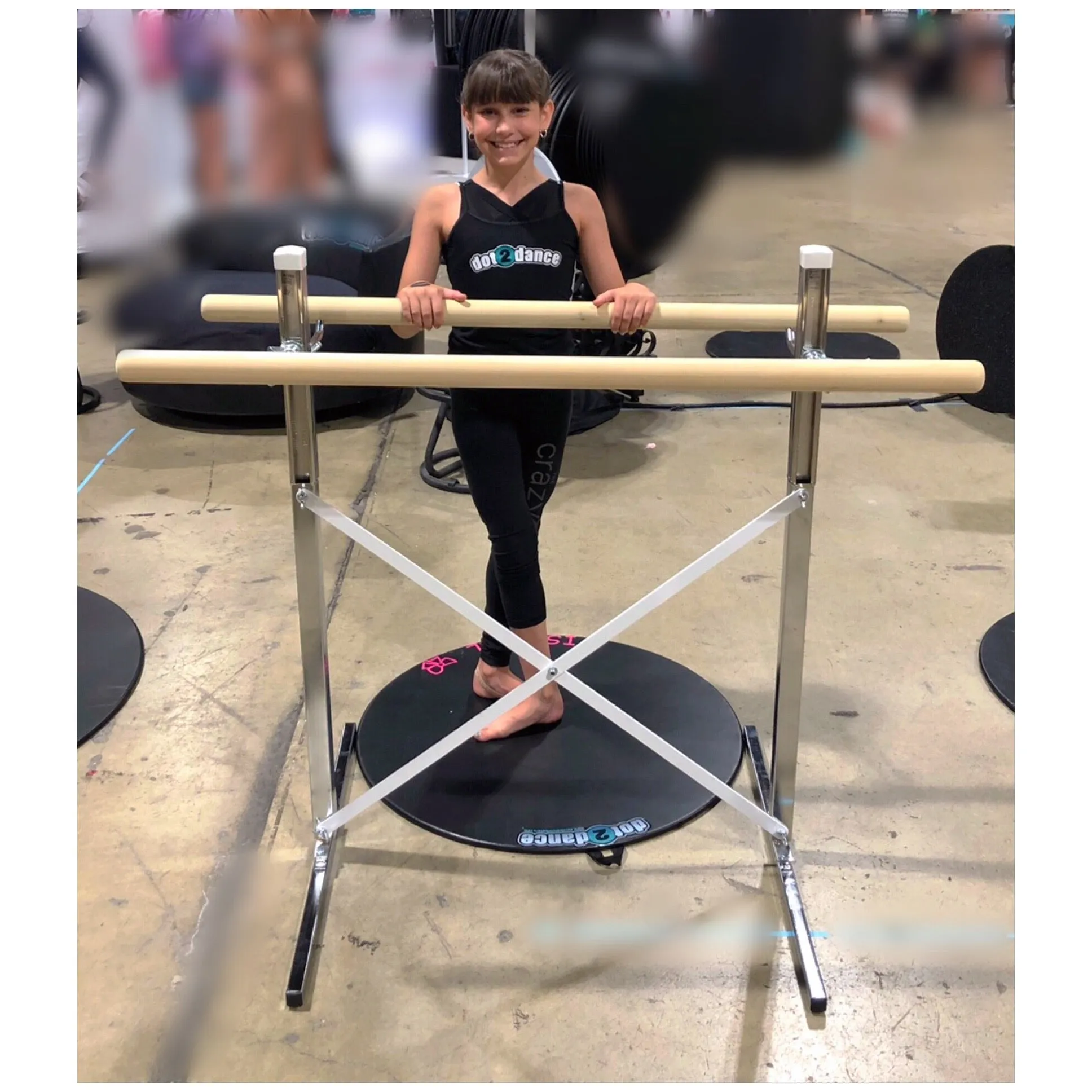 Ballet Barre, Free Standing Frame, WITH Adjustable Single or Double-Solid Wood Barres