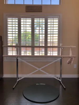 Ballet Barre, Free Standing Frame, WITH Adjustable Single or Double-Solid Wood Barres
