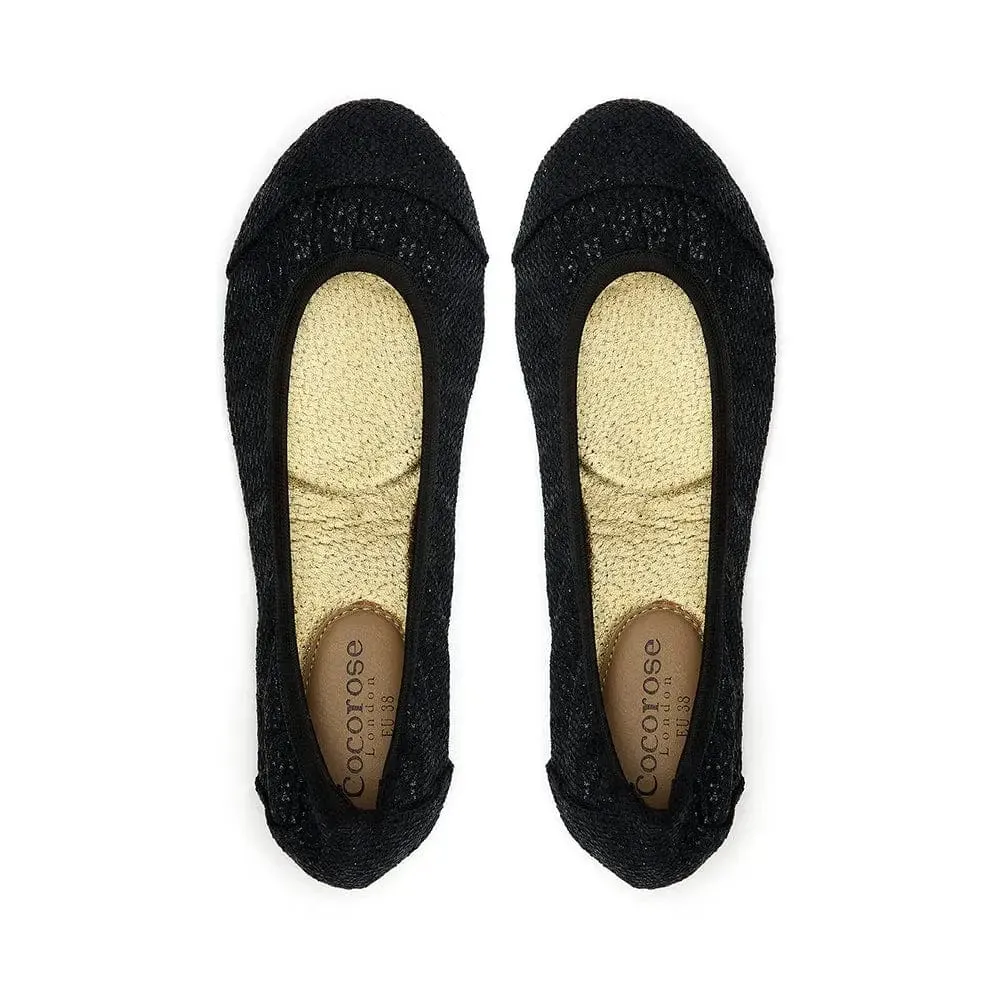 Barbican - Black Metallic Ballet Flat