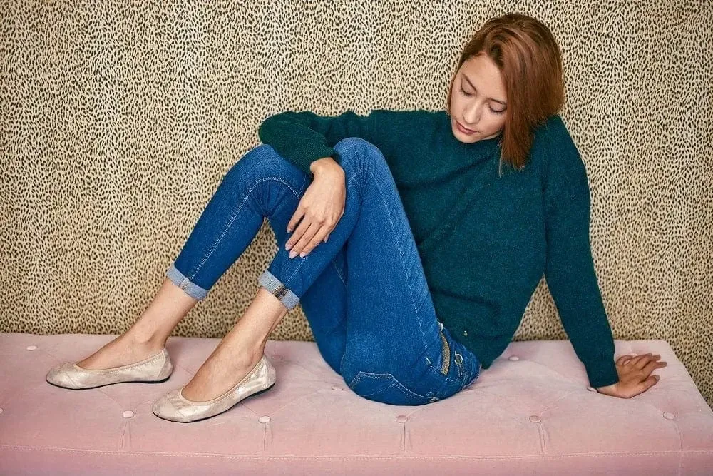 Barbican - Gold Fold Up Ballet Flats (EU36 & EU37)