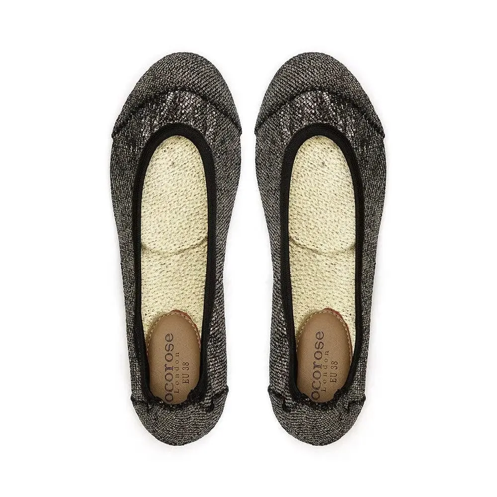 Barbican - Midnight Pewter Fold Up Flats (EU36 & 37 only)