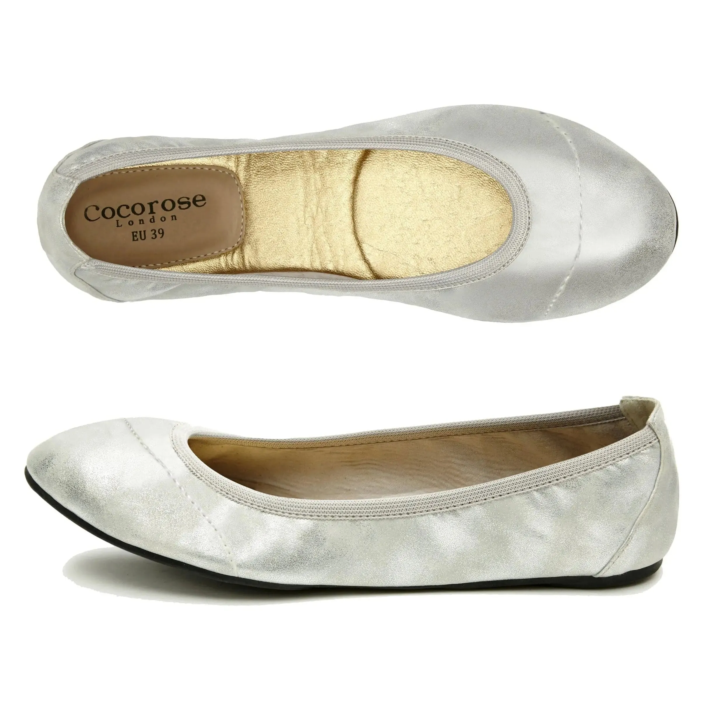 Barbican - Silver Ballet Flats
