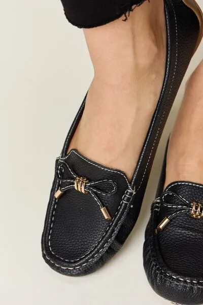 Black Slip-on Bow Flats Loafers
