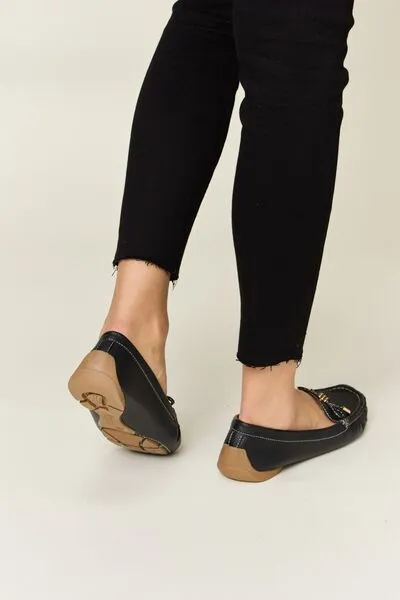 Black Slip-on Bow Flats Loafers