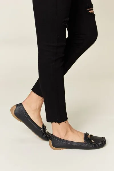 Black Slip-on Bow Flats Loafers