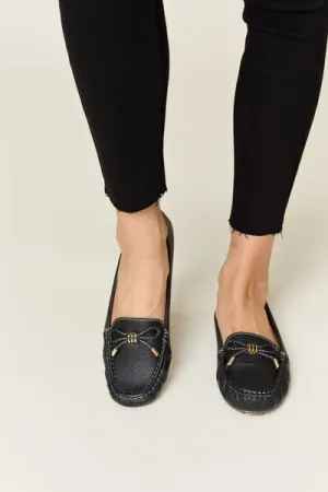Black Slip-on Bow Flats Loafers