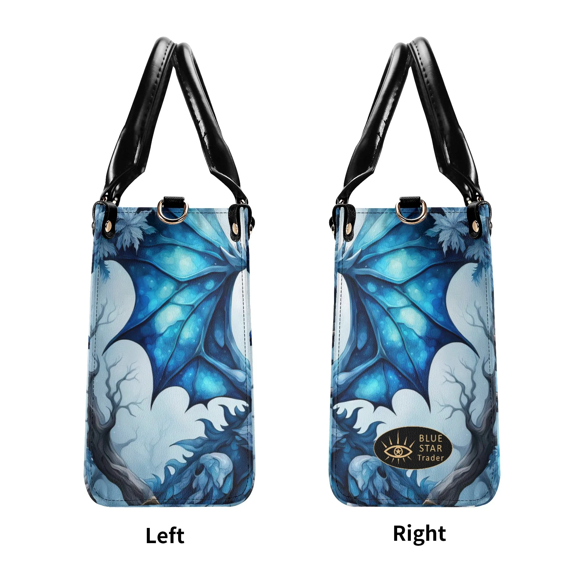 Blue Ice Dragon Luxury Womens Vegan Leather Handbag