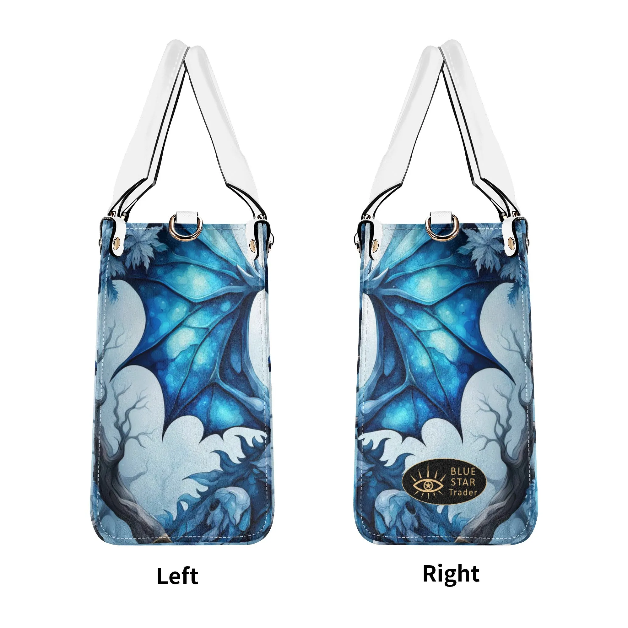 Blue Ice Dragon Luxury Womens Vegan Leather Handbag