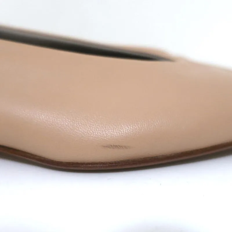 Bottega Veneta Almond Ballet Flats Cipria Beige Leather Size 38 Pointed Toe NEW