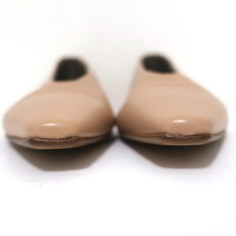 Bottega Veneta Almond Ballet Flats Cipria Beige Leather Size 38 Pointed Toe NEW