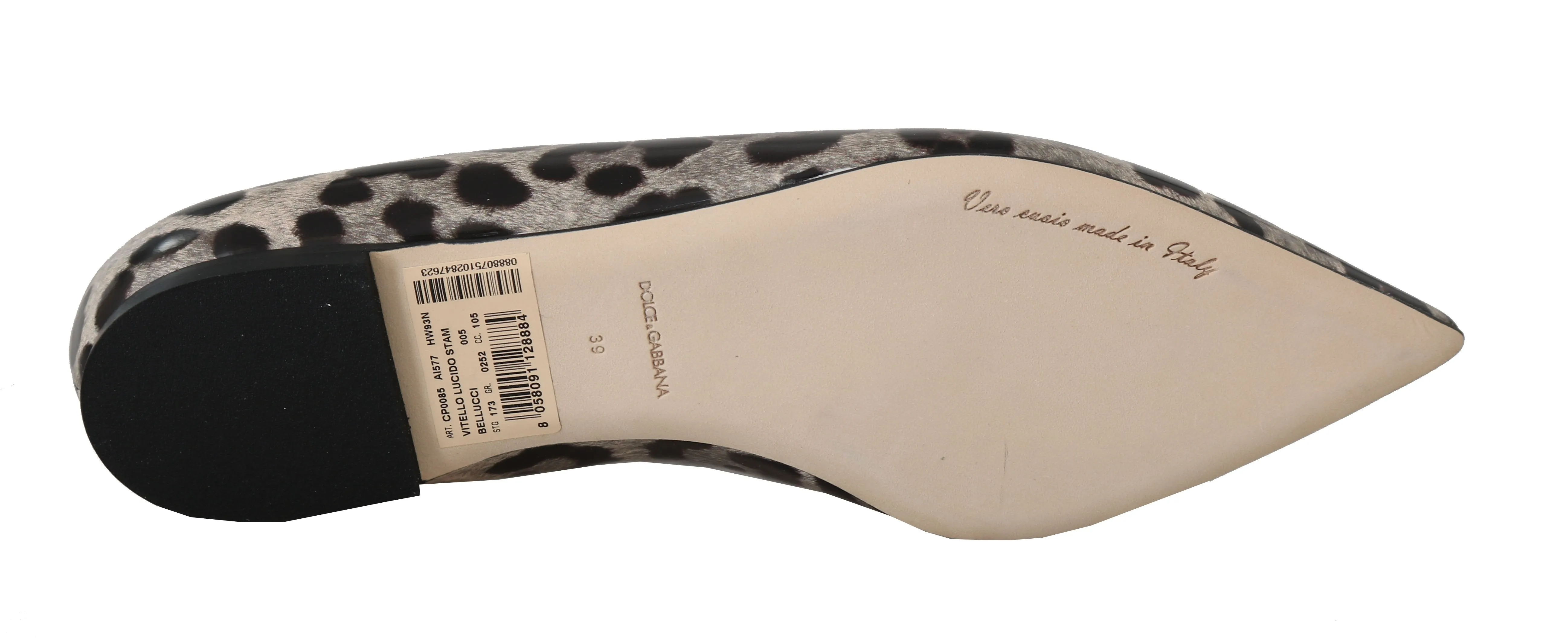 Brown Leather Leopard Ballet Flats