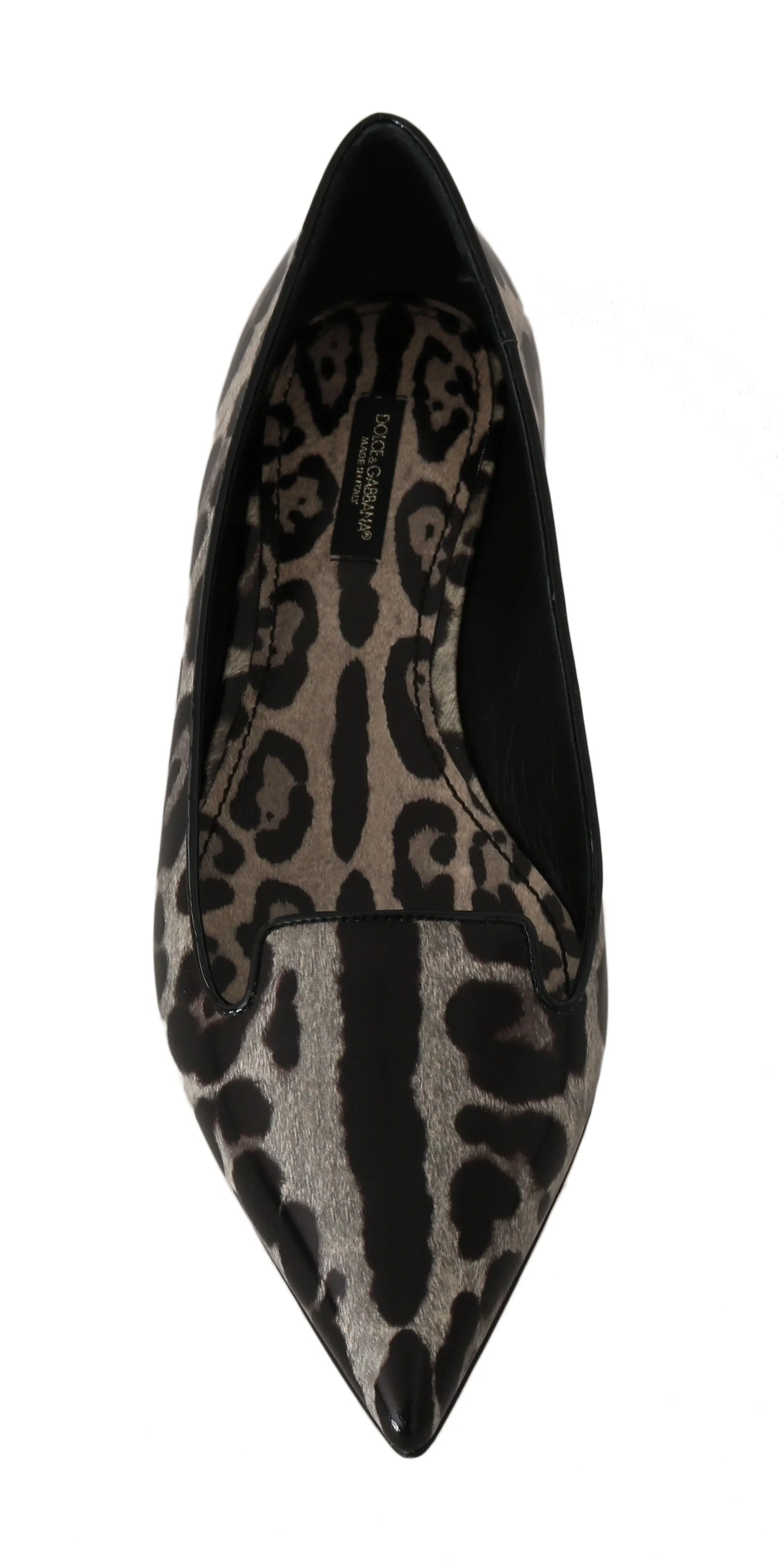 Brown Leather Leopard Ballet Flats