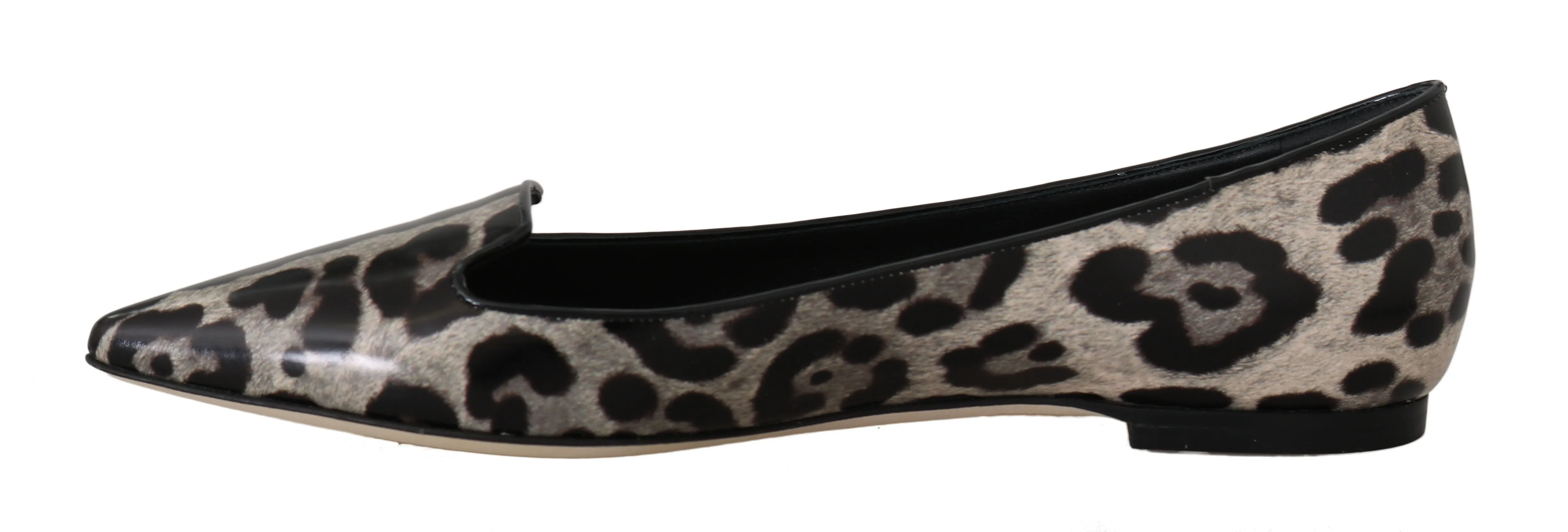 Brown Leather Leopard Ballet Flats