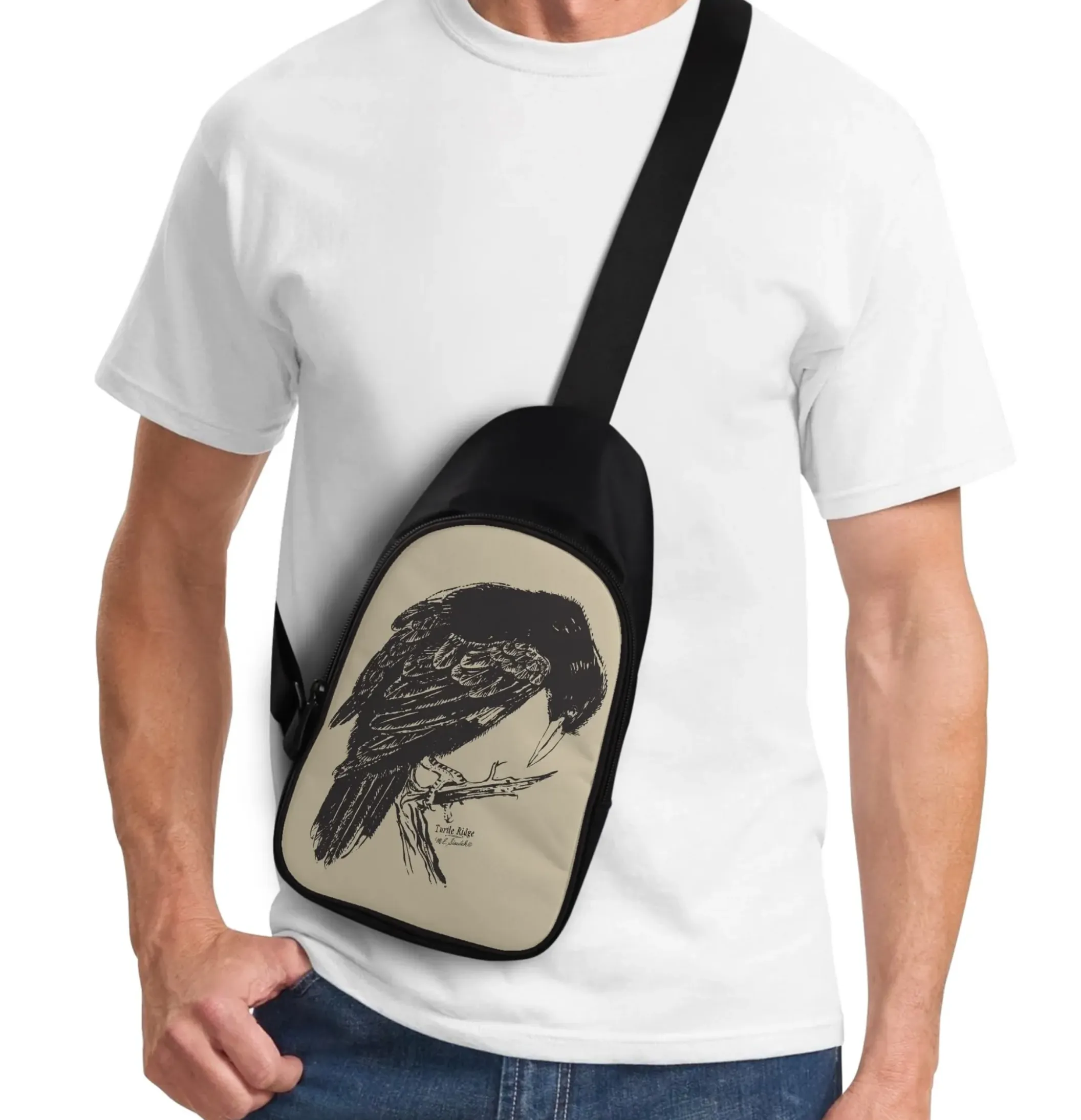 Canvas Chest Bag - Raven