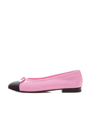 Cap Toe Bow Ballet Flats - Size 38.5