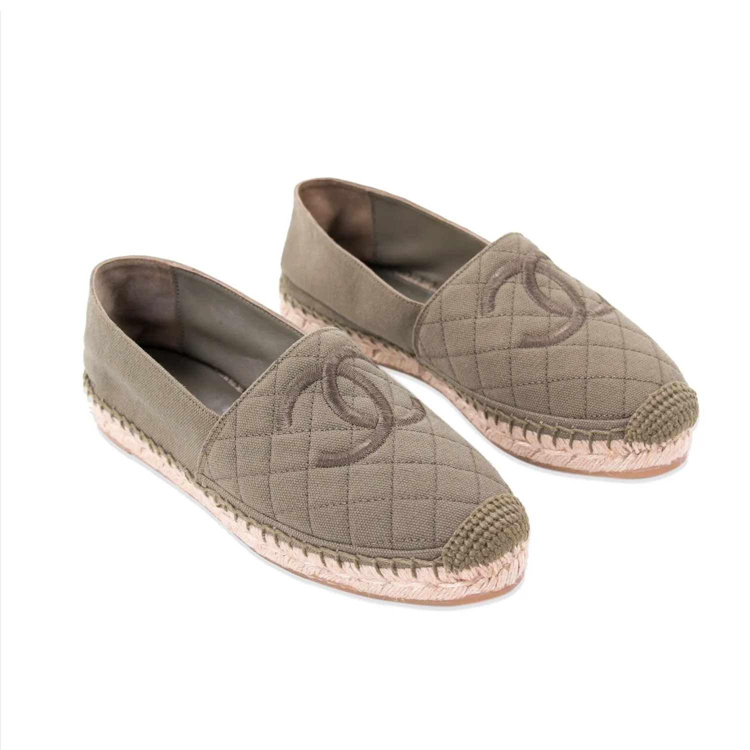 Chanel CC Canvas Espadrilles Flat