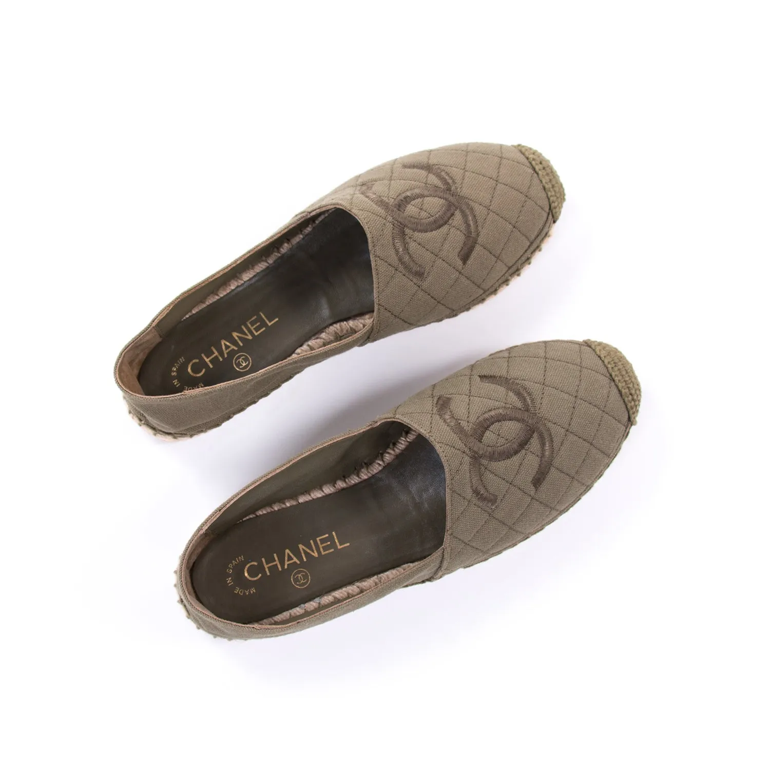 Chanel CC Canvas Espadrilles Flat