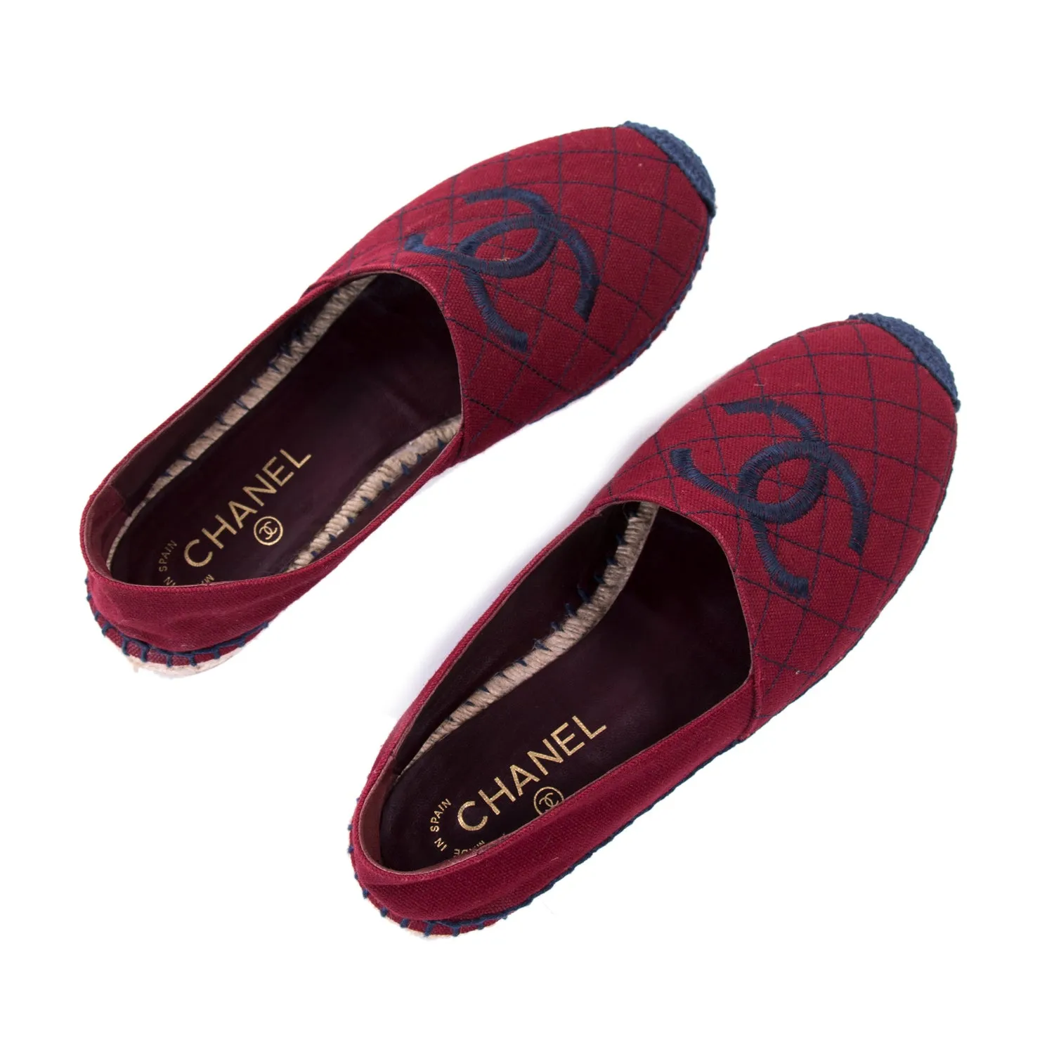 Chanel CC Canvas Espadrilles Flat