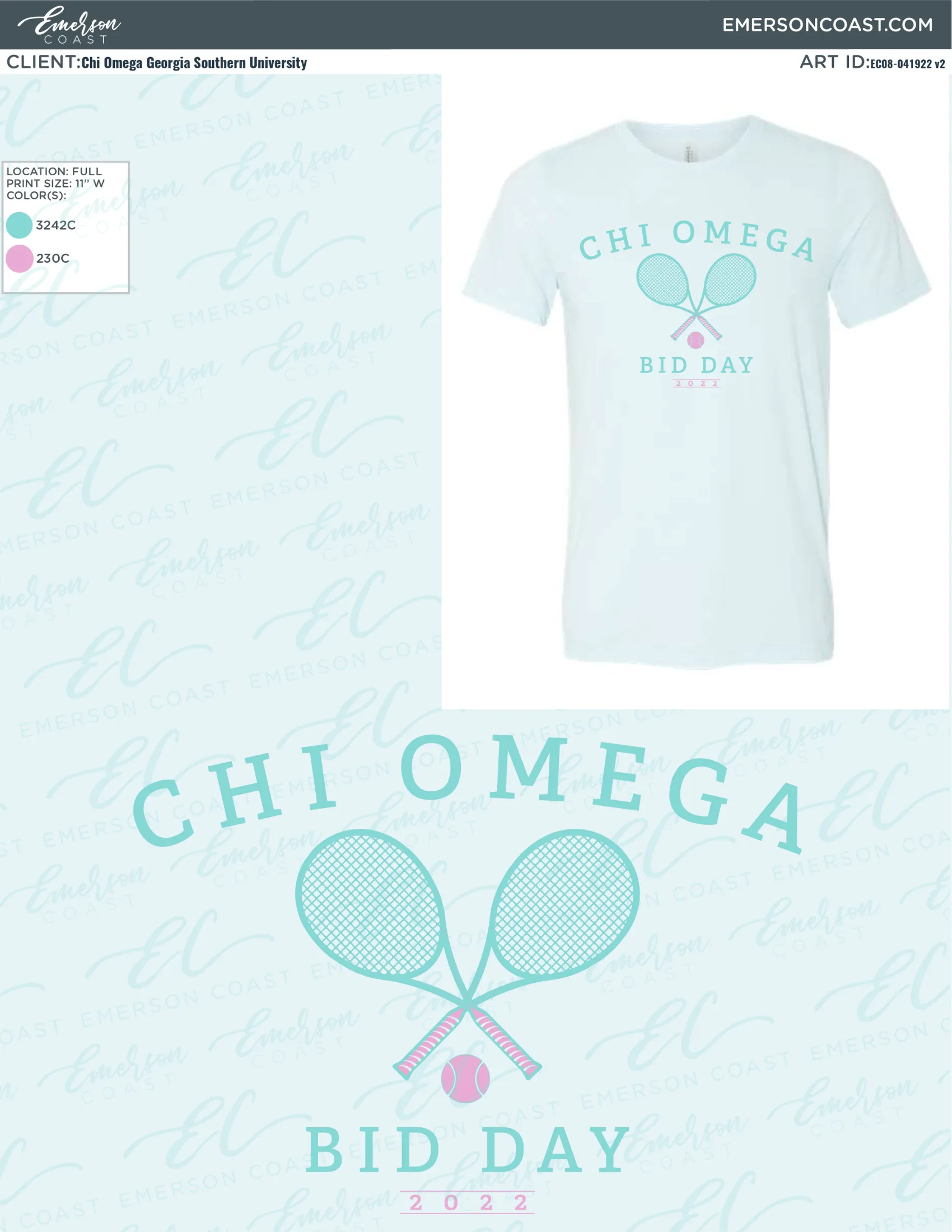 Chi Omega Country Club Bid Day Tee
