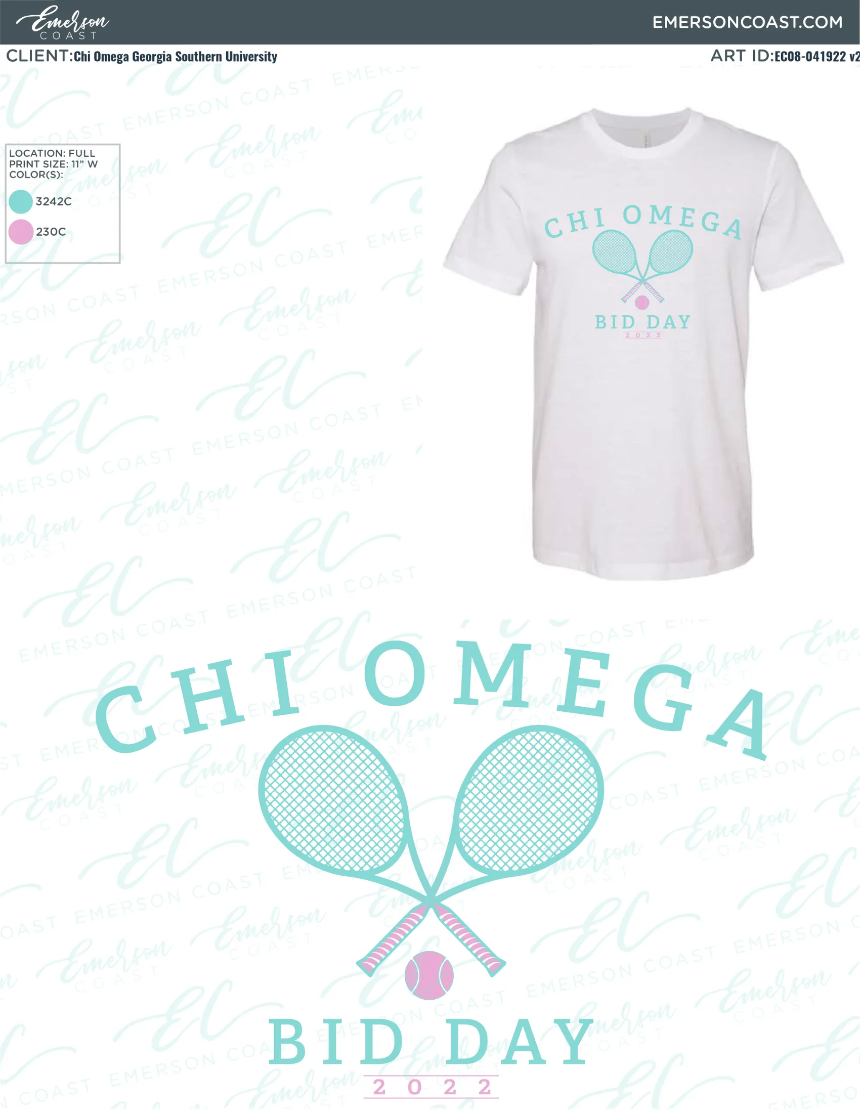 Chi Omega Country Club Bid Day Tee