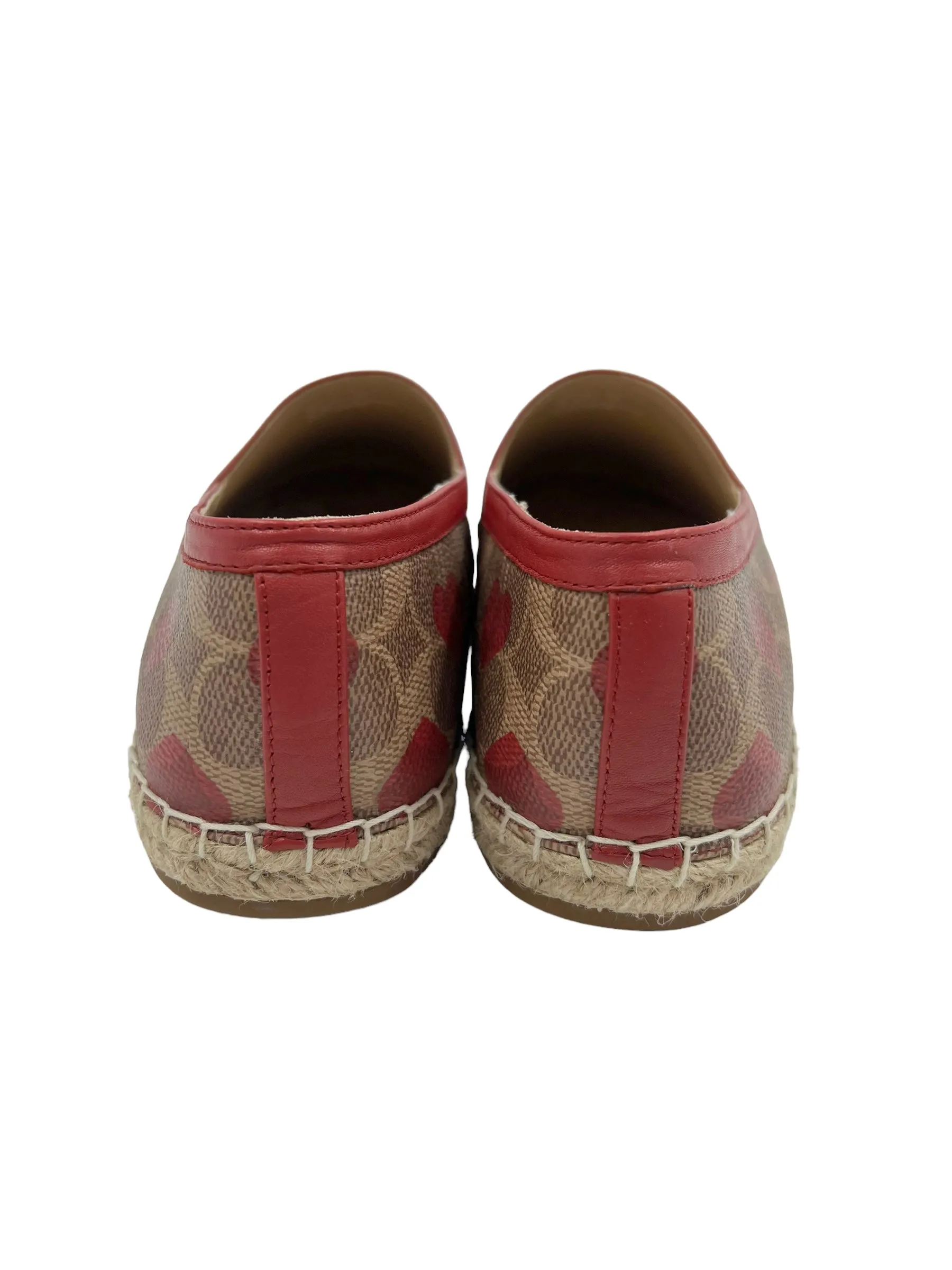 Coach Collins Heart Motif Signature Print Size 10 Espadrilles