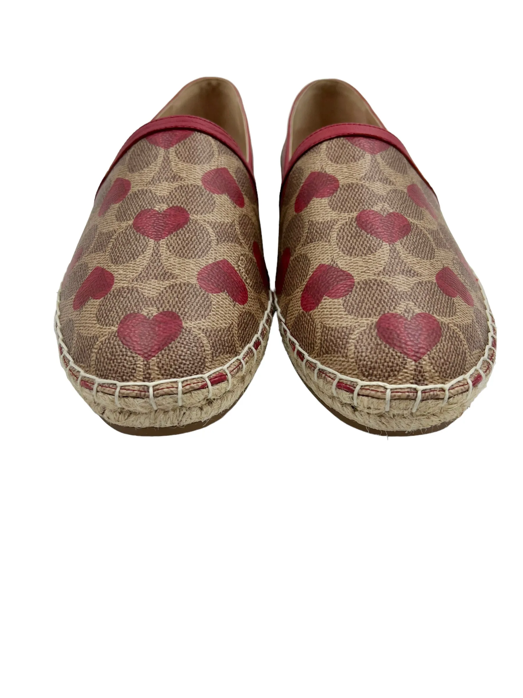 Coach Collins Heart Motif Signature Print Size 10 Espadrilles