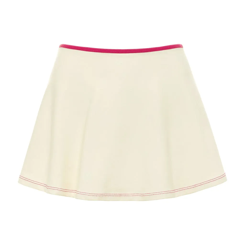 Cream Raspberry Binded Ballet Skirt