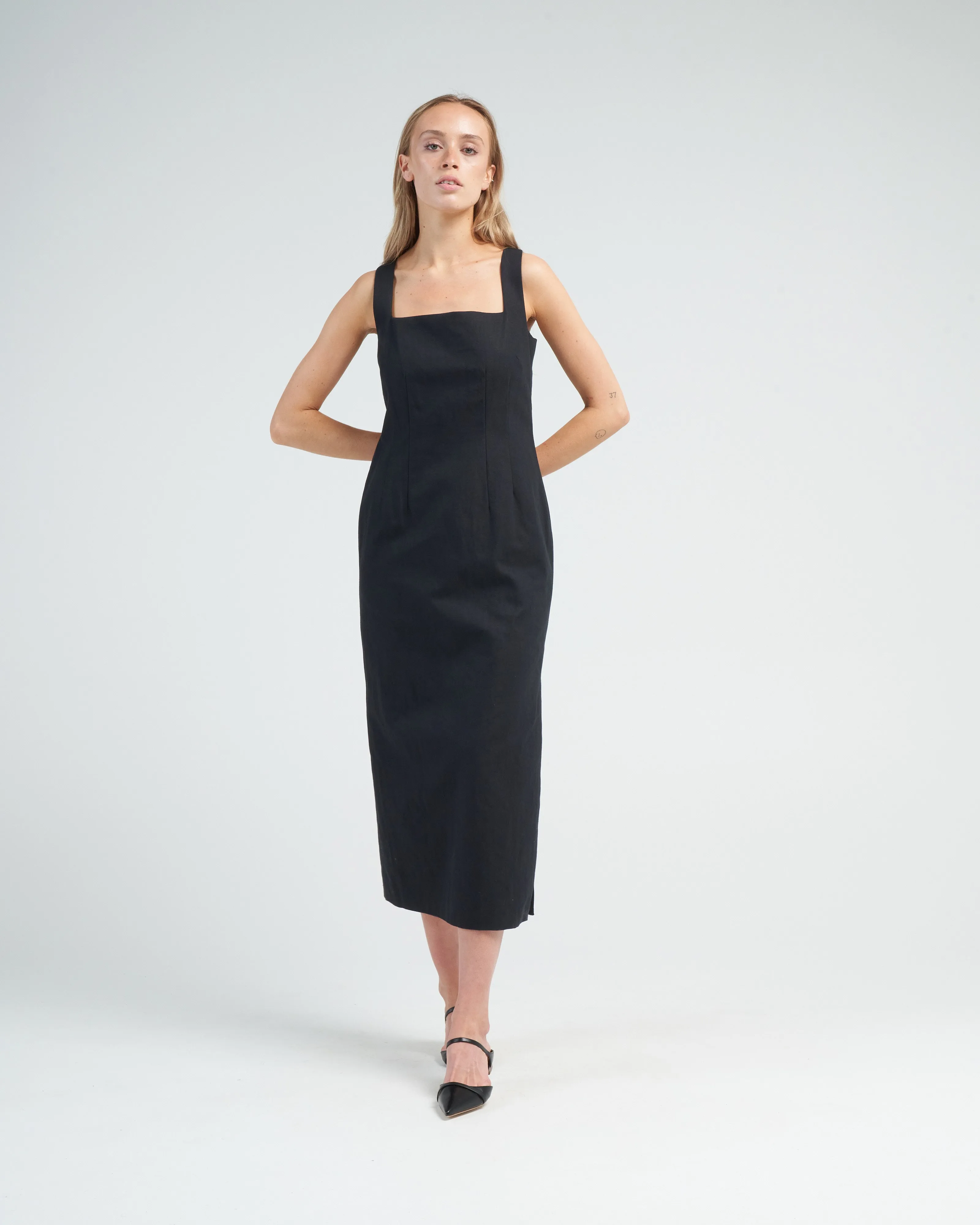daxy long dress - black