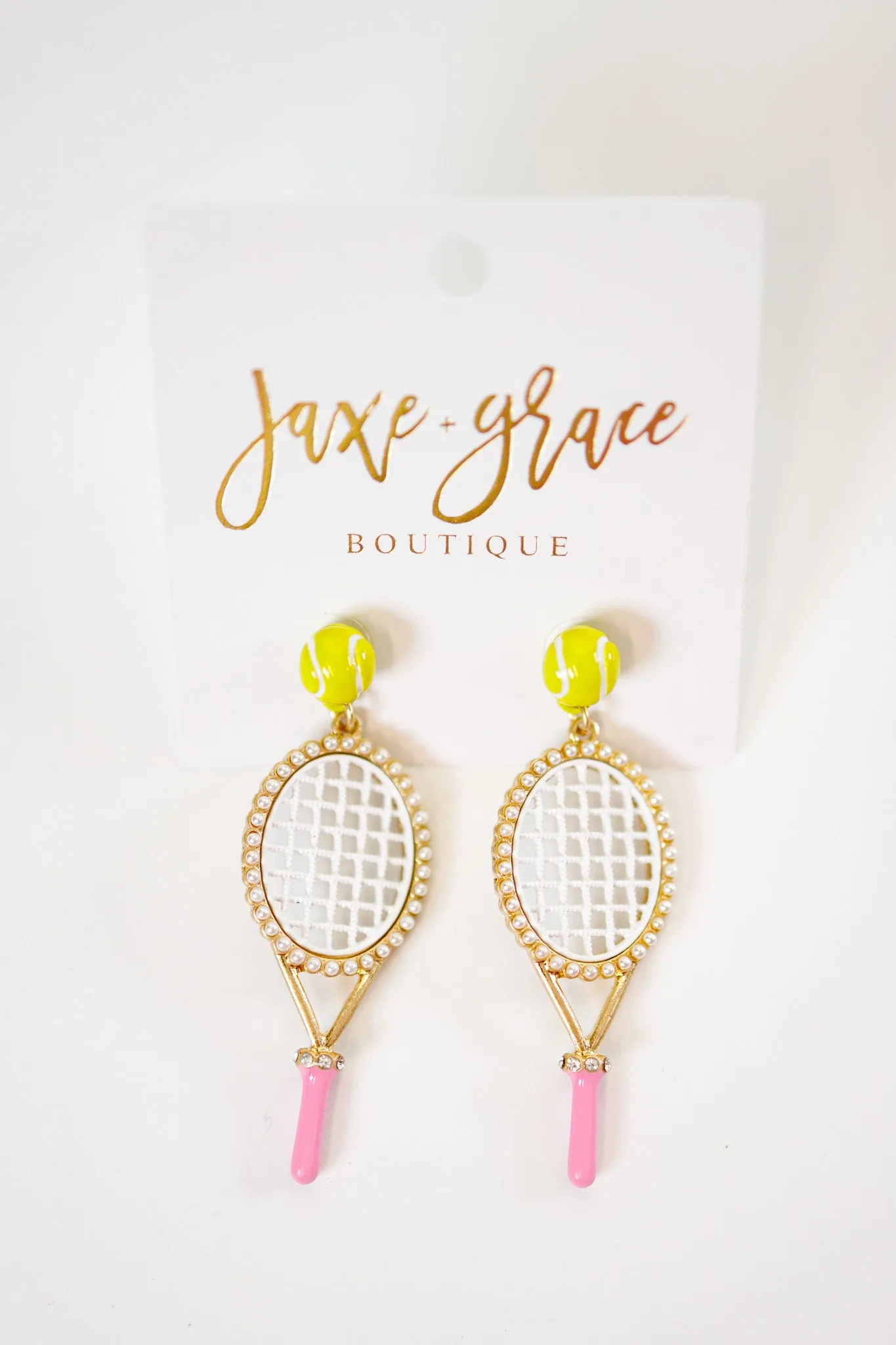Enamel Tennis Raquet Earrings